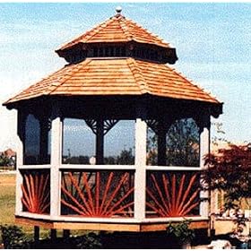Premier Sunburst Gazebo 12 Foot With Double Roof And Valance by Gazebo Junction