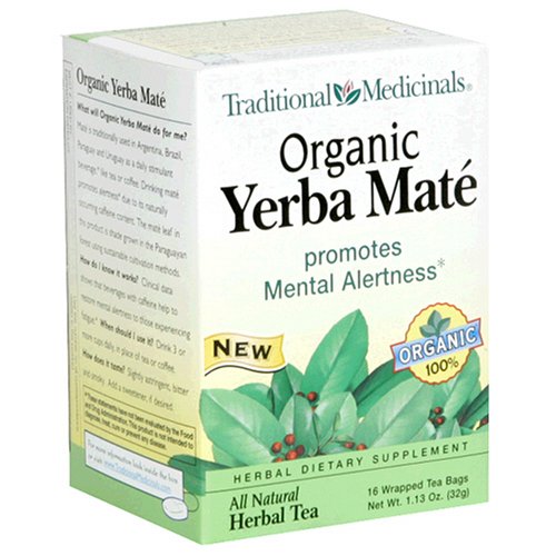 Traditional Medicinals Organic Yerba Mate, 16-Count Boxes (Pack of 6)