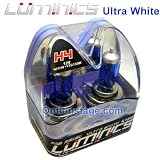 Luminics Ultra White H4 Halogen 5150K Headlight Bulb and Wire Harness Package and Free Keychain