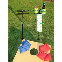 Backyard Barkeep Drink Holder Backyard Set for Cornhole, Bocce, Horseshoes, Washers, Bags and Tailgating