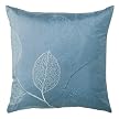 Embroidered Leaf Toss Pillow - Blue