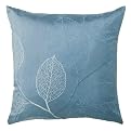 Embroidered Leaf Toss Pillow - Blue