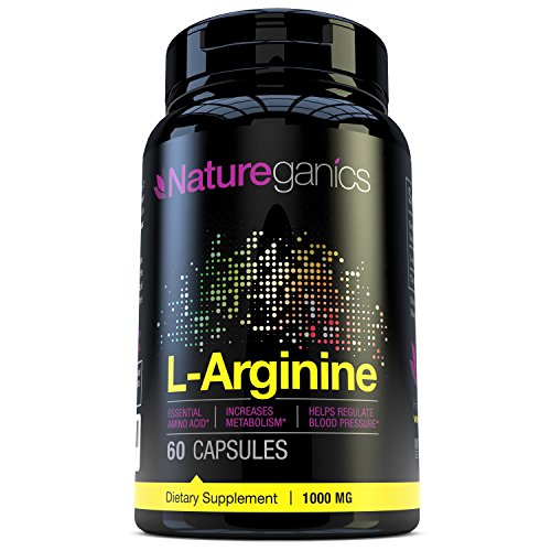 Natureganics l-arginine 1000mg premium amino acid formula, 60 cap…