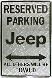 Jeep Reserved Parking Diamond Plated Sign