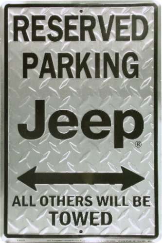 Jeep Reserved Parking Diamond Plated Sign