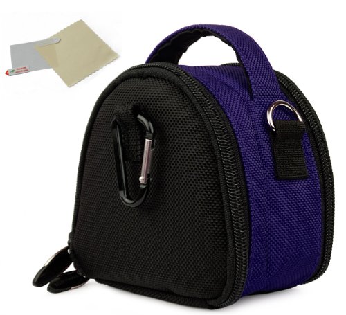 Blue Limited Edition Camera Bag Carrying Case with battery charger, battery charger, memory cards, and accessories Pocket for Nikon Coolpix L24 P300 S70 S80 STYLE S100 S1100pj S1200pj S2500 S3100 S4100 S5100 S6100 S6200 S8100 S8200 S9100 Point and Shoot Digital Camera + One anti glare screen protector