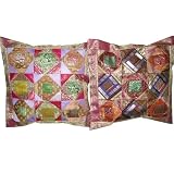 2 Pink Vintage Silk Sari Toss Pillow Cushion Coversby Mogulinterior