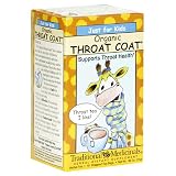 Traditional Medicinals Just for Kids Organic Throat Coat,18-Count Boxes (Pack of 6)
