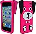 Bastex Cute 3D Silicone Puppy Dog Case for Apple iPod Touch 4, 4th Generation - Hot Pink