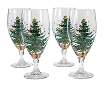 Nikko Ceramics Christmas Stemmed Beverage Glasses, Set of 4
