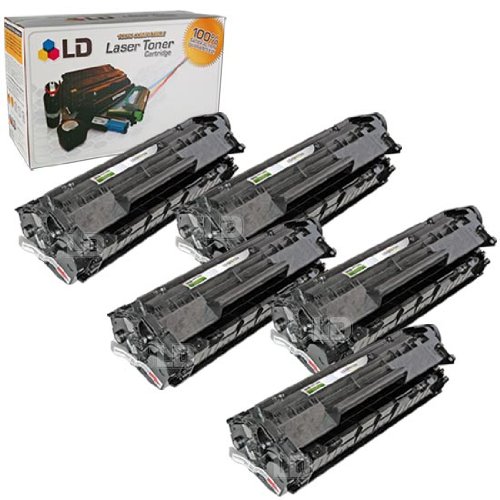 LD © Remanufactured HP Q2612A Set of 5 Black Laser Toner Cartridges On Sale