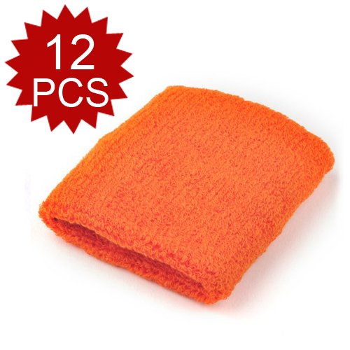 GOGO Thick Solid Color Wrist Sweatband - 12 Pieces - Cambridge Blue