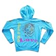 Butter - Girls Super Soft Hooded Skull Sweatshirt Jacket, Blue