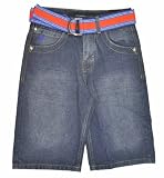 Rocawear Big Boys Indigo Denim Blue & Orange W/Belt Short