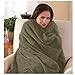 Sunbeam Microplush Throw Camelot Cuddler Electric Heated Warming Blanket, Ivy Green