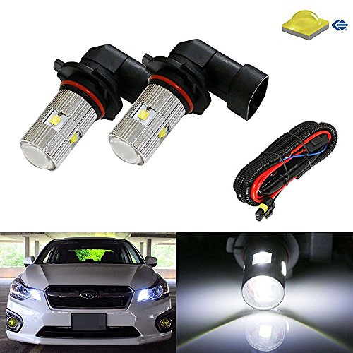 iJDMTOY HID Matching White 25W CREE 9005 LED Bulbs For High Beam Daytime Running Lights For 2008-up Subaru Impreza, WRX, Legacy, Forester, etc