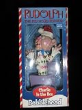  : NEW Rudolph Red Nose Reindeer Charlie in the Box Bobble Nodder Collectible RARE to find