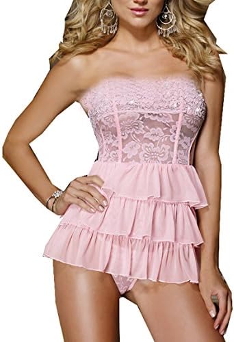 ANDI ROSE Sexy Women's Lingerie Babydoll Dress Sleepwear with G-string Set