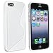 eForCity® TPU Rubber Skin Case Cover compatible with Apple® iPhone® 5 / 5S, White S Shape