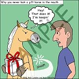 Londons Times Funny Animals Cartoons - Don Not Look a Gift Horse in the Mouth - Light Switch Covers - 2 plug outlet cover