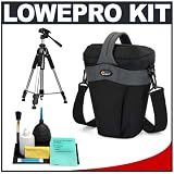 Lowepro Cirrus TLZ 25 Holster Camera (Black) Bag/Case + Tripod + Accessory Kit for Canon Rebel XSi, XS, XTi, 40D, Nikon D40, D60, D80, D200, D300, D700, Olympus Evolt E-410, E-420, E-510, E-520, and Sony Alpha A200, A300, A350, A700 Digital SLR Cameras