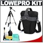 Lowepro Cirrus TLZ 25 Holster Digital SLR Camera (Black) Bag/Case + Tripod + Accessory Kit for Canon Rebel XSi, XS, T1i, T2i, EOS 50D, 5D, 7D, Nikon D3000, D5000, D40, D60, D90, D300, D300s, Olympus Evolt E-30, E-450, E-520, E-620, and Sony Alpha A230, A330, A380, A450, A500, A550, A850