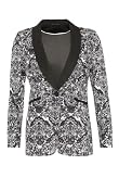 M&S Woman Cotton Rich Single Breasted Lace Print Jacket [T91-1723-S]