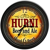 Hurni 's Beer and Ale Black Cascading Pub Style Wall Clock