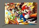 SUPER MARIO PARTY TIME CANVAS ART GALLERY WRAP MOUNTED FRAME 28X20"