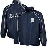 MLB Men's Detroit Tigers Full Zip Team Color Jacket , Navy, Large