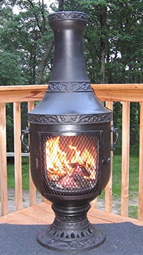The Blue Rooster Venetian Chiminea in Charcoal with Gas Kit & 20' Hose