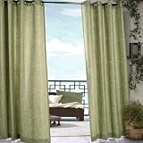 Belize Outdoor Grommet Top Curtain Panel in Green Size: 63" H x 50" W