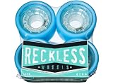 Reckless Ikon Baby Blue Skate Wheels 93A Hardness Your Choice of 4-Pack or 8-Pack Lightweight Urethane Size 62mm x 38mm with Lip Roller Derby Speed Skating Replacement Wheels by Green Monster GRNMNSTR
