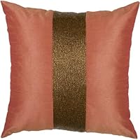 Rizzy Home T-3589 18-Inch by 18-Inch Decorative Pillows, Coral/Copper, Set of 2