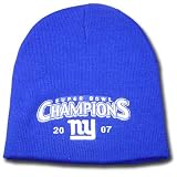 BEANIE KNIT HAT NEW YORK GIANTS SUPER BOWL 2007 BLUE
