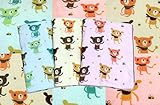 赤ちゃん おすすめ バスタオル やわらか 無撚糸 60×120cm 3枚セット 子ぐま (ピンク)