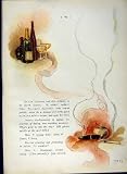 1900 Colour Print Bottles Glasses Cigarettes Pipe Smoke
