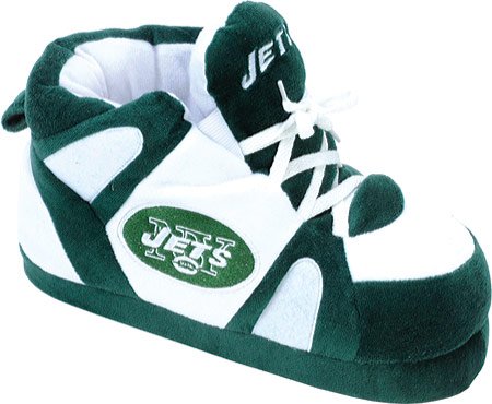 Comfy Feet Men's New York Jets 01 Indoor Slippers,Green/White,L M US