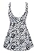 MiYang Women's Bowknot Printing Skirt Spa Swimsuit Padded Bathing Swimwear, Navy(one piece), X-Large(US Size14-16)