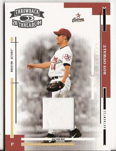 Roy Oswalt 2004 Donruss Playoffs Throwback Threads Game Used Jersey Card # 89 Serial Numbered 89 / 100 Houston Astros