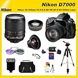 Nikon D7000 16.2MP DX Format CMOS Digital SLR with 3.0 Inch LCD with Nikon 18 105mm ED VR AF S DX Nikkor Autofocus Lens with SSE Pro Series 16GB Accessory Package Including 3 Extra Lenses 16GB SDHC Card Deluxe Carrying Case Tripod and much much more...