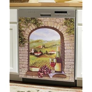 Kitchen Accessories Decor on Tuscany Vineyard Wine Theme Kitchen Dishwasher Cover