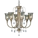 Murray Feiss Smokey Topaz Six-Light Chandelier, Moonshadow with Hand Blown Glass Shades #F2261/6MSH