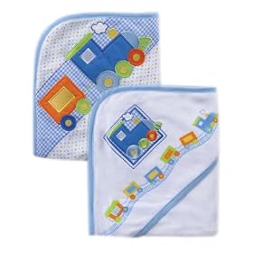 Luvable Friends Large Patch Hooded Towels, 2 Pack, BlueLuvable Friends Large Patch Hooded Towels, 2 Pack