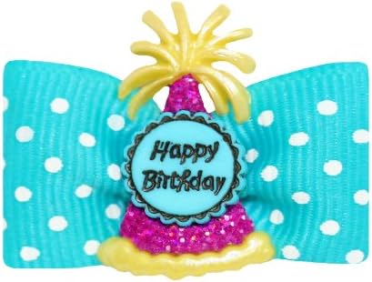 Hot Bows Birthday Bash with a French Clip for Dogs