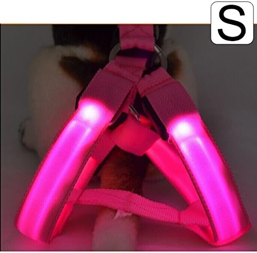 Xefeel Revolutionary LED Illuminated and Reflective Vest for Dogs Pets or Small Animals,Lightweight,Pink,Small.