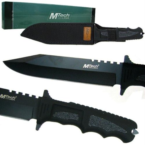 Mtech Covenant Covert Black Blade Survival Knife with sheath