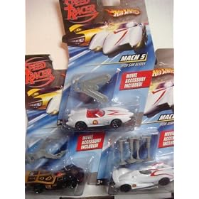 Speed Racer Set: Mach 5, Mach 6 & The GRX Razor Wheels Including Movie Accessories {3 Pieces} Scale 1/64 Collector