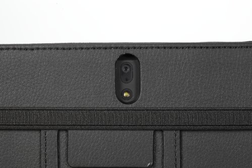 MoKo Slim Cover Case for Lenovo Thinkpad Tablet 2 10.1 inch Windows 8 Pro tablet, Black (with Flip Stand, Integrated Elastic Hand Strap, Stylus Loop, and Smart Cover Auto Wake/Sleep)