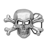 Skull and Crossbones Pewter Belt Buckle